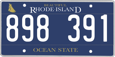 RI license plate 898391