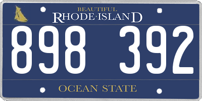 RI license plate 898392