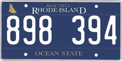 RI license plate 898394