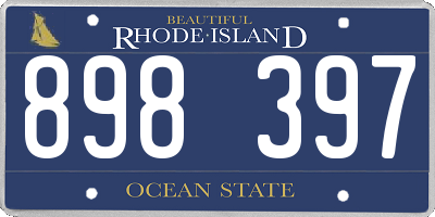 RI license plate 898397