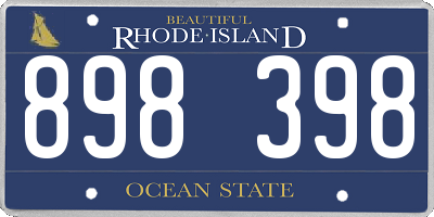 RI license plate 898398