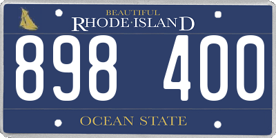 RI license plate 898400
