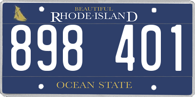 RI license plate 898401