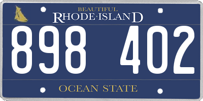 RI license plate 898402