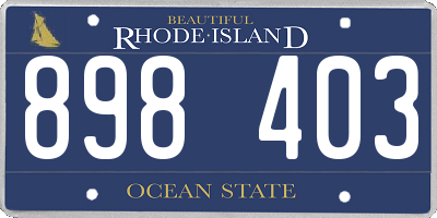 RI license plate 898403