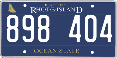 RI license plate 898404