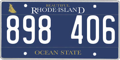 RI license plate 898406