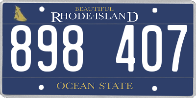RI license plate 898407