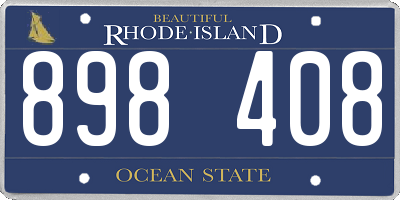 RI license plate 898408