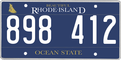 RI license plate 898412