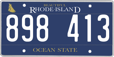 RI license plate 898413