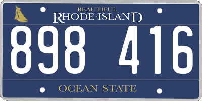 RI license plate 898416