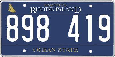 RI license plate 898419