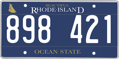 RI license plate 898421