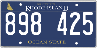 RI license plate 898425