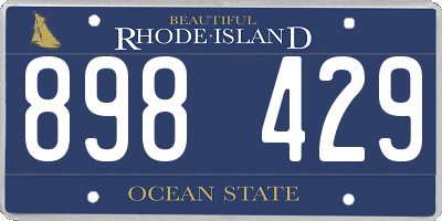 RI license plate 898429