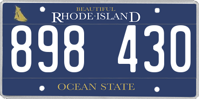 RI license plate 898430