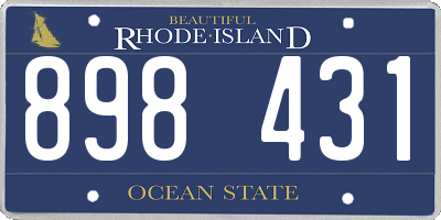 RI license plate 898431