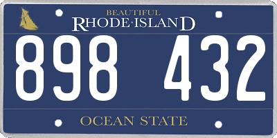 RI license plate 898432