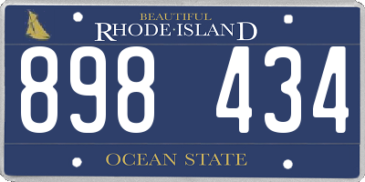 RI license plate 898434