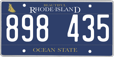 RI license plate 898435