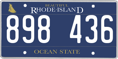RI license plate 898436