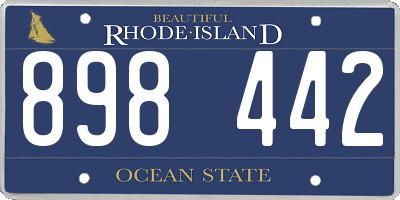 RI license plate 898442
