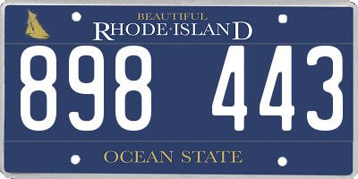 RI license plate 898443