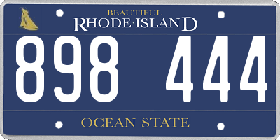 RI license plate 898444
