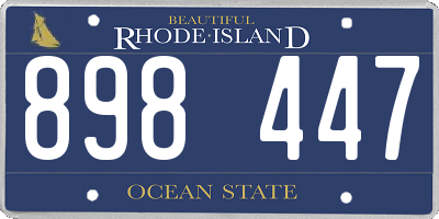 RI license plate 898447