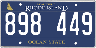RI license plate 898449