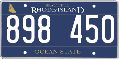 RI license plate 898450