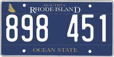 RI license plate 898451