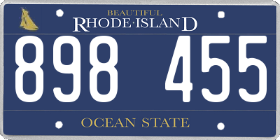 RI license plate 898455