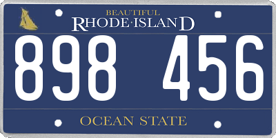 RI license plate 898456