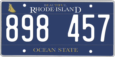 RI license plate 898457