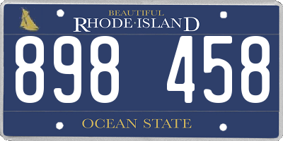RI license plate 898458