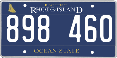 RI license plate 898460