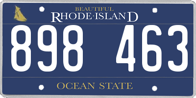 RI license plate 898463
