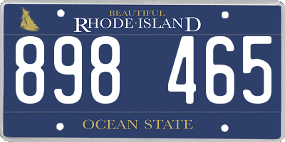 RI license plate 898465