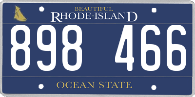 RI license plate 898466
