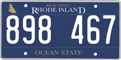 RI license plate 898467