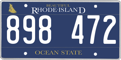 RI license plate 898472