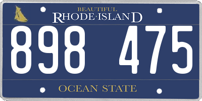 RI license plate 898475