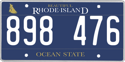 RI license plate 898476