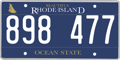 RI license plate 898477
