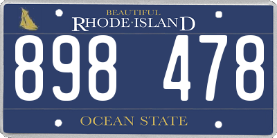 RI license plate 898478