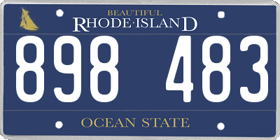 RI license plate 898483