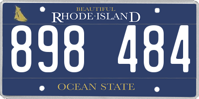RI license plate 898484