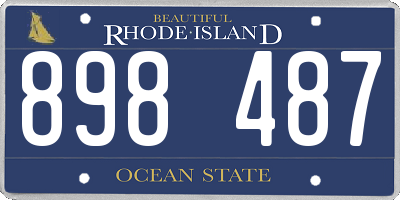 RI license plate 898487